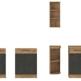 Modułowe meble kuchenne Vigo 260cm matera grafit stwórz własną kuchnię