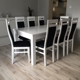Biały Zestaw (Stół 160x90/200 + 8 Krzeseł) Bogata Kolorystyka! TANIO