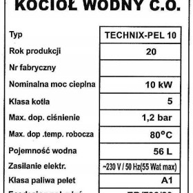Piec CO na pellet ekogroszek kocioł kotły 10 kW Miro-Mac 5 klasa
