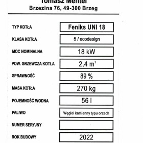 18kw kocioł piec na węgiel drewno 5 klasa