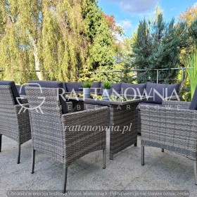 Narożnik Ogrodowy Technorattanowy Zestaw Mebli Wypoczynkowych na Taras