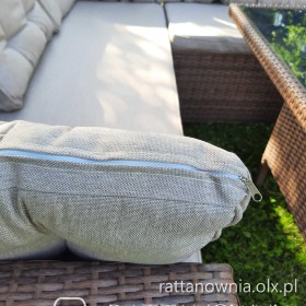 Narożnik Ogrodowy Zestaw Mebli Ogrodowych Narożnik i Pufy na Taras
