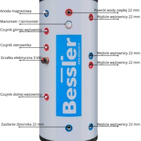 Zasobnik C.W.U stal nierdzewna 300l PODWÓJNA WĘŻOWNICA 3,8 m²