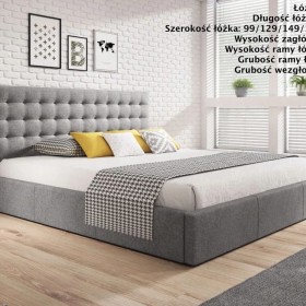 Łóżko Tapicerowane z Pojemnikiem 120/140/160/180x200 Podnoszony stelaż