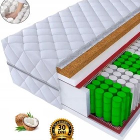 Materac Kieszeniowy sprężynowy Kokos PREMIUM24 90/120/140/160/180x200