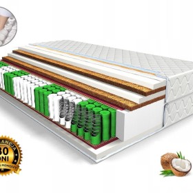 Materac Kieszeniowy sprężynowy Kokos PREMIUM24 90/120/140/160/180x200