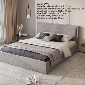 Łóżko Tapicerowane z Pojemnikiem 120/140/160/180x200 Podnoszony stelaż