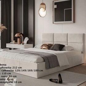 Łóżko Tapicerowane z Pojemnikiem 120/140/160/180x200 Podnoszony stelaż