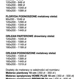 Łóżko Parterowe Małżeńskie z Podnoszonym stelażem + MATERAC POJEMNIK