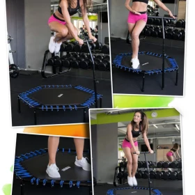 Trampolina Fitness z Uchwytem - Niebieska