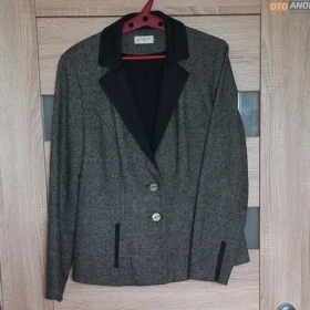 Marynarka, żakiet, melanż, ciemnoszara, klapy czarne, rozm. M - stan super !