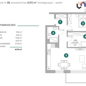Mieszkanie 3 pokoje61,84 m2 - Bielsko-Biała