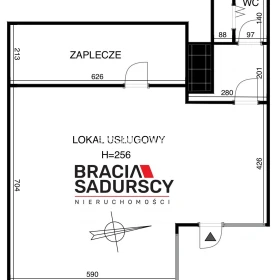 Lokal 135m2 front parter Kurdwanów