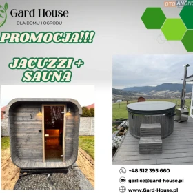 PROMOCJA!!! SAUNA OGRODOWA 200cm piec elektryczny + Balia Ogrodowa JACUZZI 