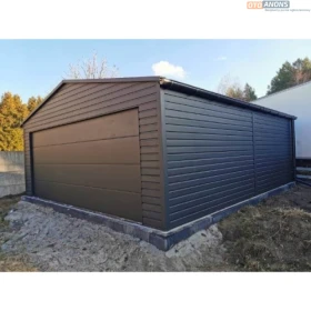 Garaż blaszany 6x6 brama segmentowa
