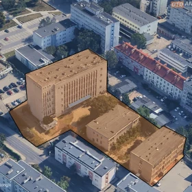 Kompleks budynków biurowych z parkingiem