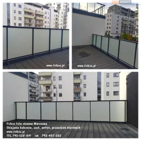 Folie na balkony- Okleiny na balkon Warszawa - Folie , okleiny z usługą montażu Warszawa -Folie prywatyzujące na balkon 