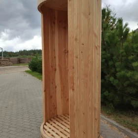 Prysznic ogrodowy drewniany, beczka do schładzania