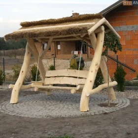 Meble ogrodowe, drewniane, ławka, stół 