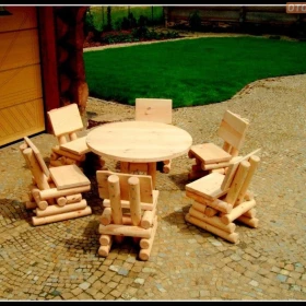 Meble drewniane ogrodowe huśtawka stół krzesło dostawa cały kraj