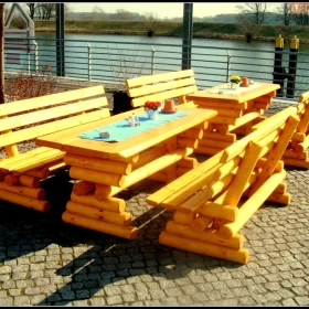 Meble barowe, ogrodowe, drewniane, huśtawki stół, ławka z drewna dostawa