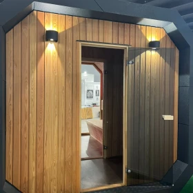 Sauna ogrodowa nowoczesna z przedsionkiem ATTEKA