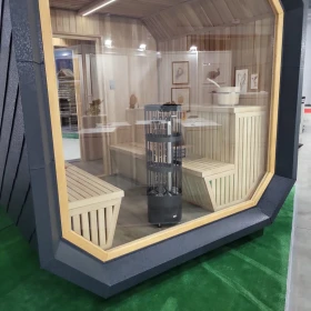 Sauna ogrodowa nowoczesna z przedsionkiem ATTEKA