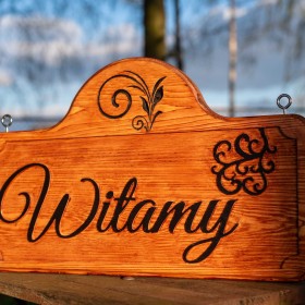 Unikatowy Drewniany Znak Tablica Powitalny “Witamy”