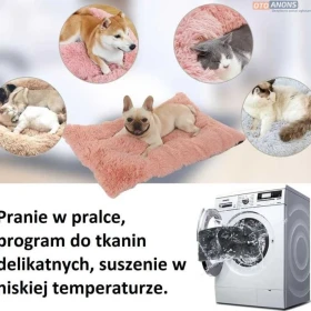 Różowe legowisko dla psa / kota, mata z antypoślizgowym spodem 80 x 55