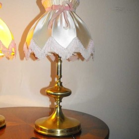 Dwie mosiężne lampki z abażurami. Dostawa gratis