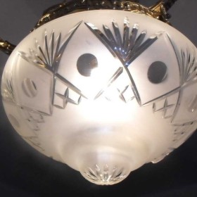 Secesyjny żyrandol/lampa z mosiądzu - kryształowa ampla Dostawa gratis