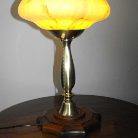 Mosiężna lampa gabinetowa w stylu Art Deco