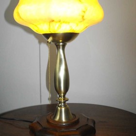 Mosiężna lampa gabinetowa w stylu Art Deco