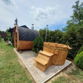 Sauna Ogrodowa  2m  piec Harvia  beczka  do schładzania PROMOCJA