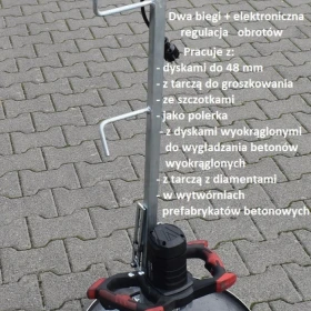 Profesjonalna zacieraczka elektryczna do betonu i jastrychu ZDJ60E drugi dysk gratis. Pięć lat gwarancji.  Zacieraczki produkujemy ponad 23 lata