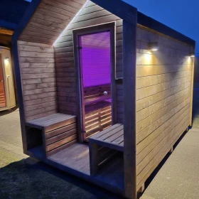 Sauna ogrodowa stodoła Nowoczesna Premium LED Piec Elektryczny