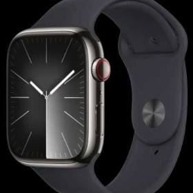 Apple Watch 9 45mm Cellular Graphite Stainless Steel-Midnight Band S/M